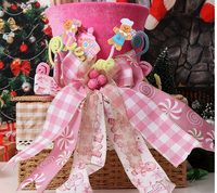 Adorno Plegable para la Punta del Árbol de Navidad DAMAI, Sombrero de Caramelo, Piernas de Bruja de Peluche, Decoración Navideña para Fiestas y Hogar