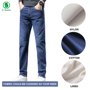 Nouveaux hommes à la mode Jeans Denim coton tissu mode Slim Fit <span class=keywords><strong>Skinny</strong></span> Style polyvalent Stretch décontracté pantalons longs - Product Image 6