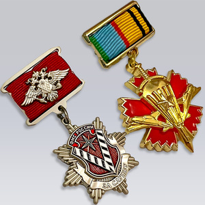 Groothandel op maat gemaakte borstbadge medaille metaal verguld gouden award metalen herdenkingsmedailles met fluwelen doos - Product Image 3