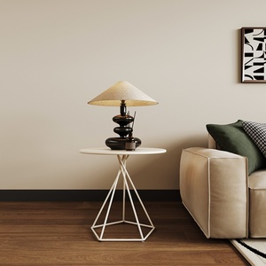 KinnoA <span class=keywords><strong>Table</strong></span> <span class=keywords><strong>basse</strong></span> d'angle de style nordique Mini <span class=keywords><strong>table</strong></span> de canapé de couleur crème avec ferronnerie Design simple pour la maison Salon - Product Image 2