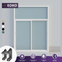 Ventanas Corredizas de Aluminio con Certificación NFRC EOKO, Vidrio Doble Esmerilado Aislante, Ventana Corrediza Exterior Blanca para Apartamentos y Villas