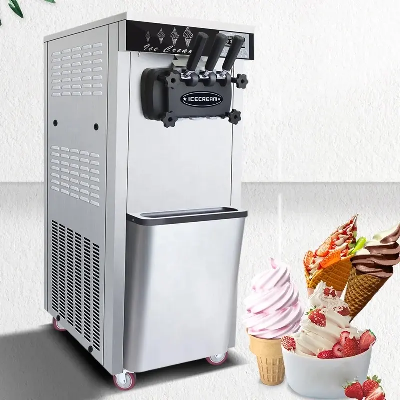 3 Sabores Fabricante Comercial Profissional Ice Cream Maker Soft Serve Frozen Yogurt Machine Ice Cream Machine