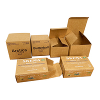 Boîte kraft carrée noire pliable personnalisée avec impression Paquet de papier kraft brun Boîtes en papier pour petits produits