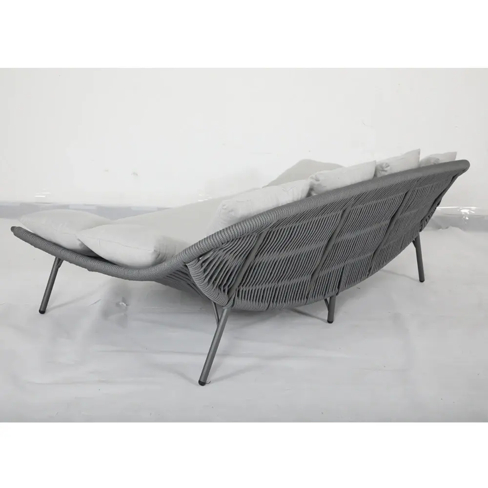 Mobilier de jardin Canapé de piscine Lits en rotin rond Canapé en osier blanc Lit de repos en corde pour hôtel Chaise longue Chaise longue pour le soleil Lit de jour