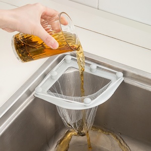 Kitchen Triangular <b>Sink</b> Strainer Drain Vegetable Fruit <b>Drainer</b> Disposable Portable <b>Sink</b> Net Draining Basket Rack - Product Image 5