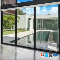 Puerta Panorámica Energy Star con Rotura de Puente Térmico, Doble Acristalamiento, Vidrio Templado, Marco Delgado, Puerta Corredera para Patio
