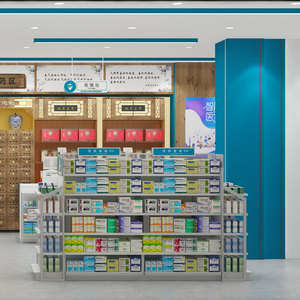 ชั้นวางอุปกรณ์ตกแต่งร้านขายยาประหยัดพื้นที่ชั้นวางอุปกรณ์ตกแต่งร้านขายยา02-DYJYS002สำหรับร้านขายยาดีไซน์ภายใน - Product Image 1