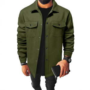 Nuova Camicia Casual da Uomo con Colletto a Risvolto in Tinta Unita per Autunno e Inverno - Product Image 3