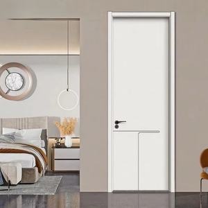 Puerta de Habitación de Aleación de Aluminio de Venta Directa de Fábrica, Diseño Moderno, Insonorizada, Ecológica, de Roble Blanco Puro Pintado, Puertas Interiores - Product Image 1