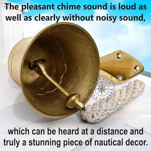 ALFA NAUTICAL Polished Brass Bell Marine Nautical Coastal Design Metal Handicraft <b>Wall</b> Mounted Hanging Ship Bell Indoor Outdoor - Product Image 6