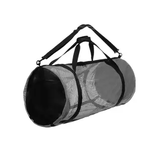 Mesh Dive Bag Diving Duffle Gear Tote Ideal for Scuba Snorkeling Surfing Collapsible Mesh Duffle Bag with Exterior Pocket