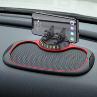 Universelle Multifunktionale 360° Drehbare Silikon Flexible Auto-Antirutschmatte Handyhalterung mit Parknummernschild