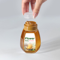 Botella de Plástico para Miel sin BPA con Tapas, Tarro de Miel Transparente para Alimentos, 300g 500g 1000g, Botellas Cilíndricas de Plástico para Alimentos