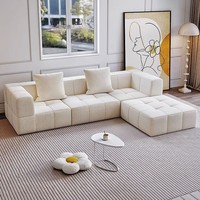 Ensemble Canapé-Lit Modulable Carré Moderne Gain de Place en Tissu avec Mini Éponge pour Salon, Canapé Compressé Sous Vide