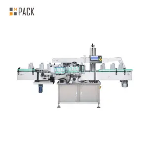 Npack High Speed Automatic Two Side Bottle Labeller Machine Front And Back Pail Labeling Machine With PLC Control