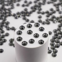Strass en résine époxy noir diamant 6 mm, dos plat, trou central, à coudre, motif crâne gothique, marque YAXI, modèle 215-6