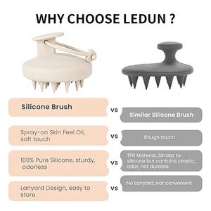 Ledun Silicone tóc bàn chải da đầu làm sạch bàn chải Silicone tóc bàn chải nhẹ nhàng và sạch sẽ thư giãn và làm dịu da đầu - Product Image 3