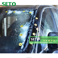 Vitres de voiture pare-balles industrielles SETO, verre feuilleté certifié CE pour voitures blindées, épaisseur 10 mm-900 mm, garantie 5 ans