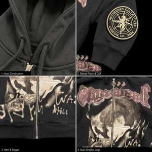 Wholesale Unisex Y2K Vintage <b>Zip</b> <b>Up</b> Hoodie 6736 Custom Logo Heavyweight Cotton Fleece Graphic Printed Streetwear Zipper <b>Hoodies</b> - Product Image 5