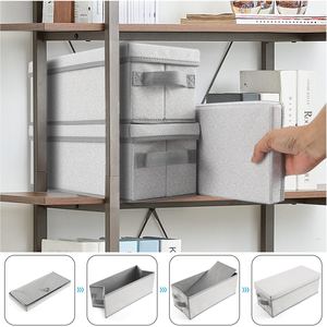 Caja de Almacenamiento para CD, Plegable, para Mesa de Salón, Organizador de Artículos Pequeños para Escritorio, con Cubierta de Tela No Tejida - Product Image 5