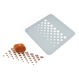 Reusable Food Grade Eco-Friendly Grey <b>Square</b> Silicone Fondant Stencil Sugar Craft Sauce Decorating Mold Kitchen Gourmet Plating - Product Image 3