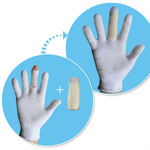 Natuurlijk Wit Touchscreen Katoenen Vingerbedjes Met Elastische Verschillende Maten Voor Handen Duimbescherming Tegen Slijtage Eczeem - Product Image 4