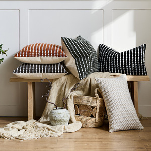 New cross-border chenille striped pillowcase, backrest <b>pillow</b>, headboard, sleeping cushion, lumbar support, living room <b>sofa</b> - Product Image 2