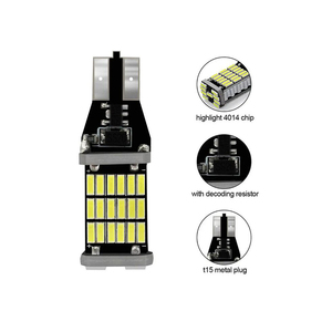 2 uds T15 W16W LED 921 912 Super brillante 45 SMD 4014 LED Canbus sin ERROR coche respaldo parada reserva luz freno lámpara blanca 12V - Product Image 3