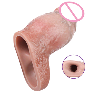 Manchon pénien en silicone liquide à picots internes, extrémité fermée, pour l'extension de la taille et de la longueur, jouet sexuel pour hommes 18+ - Product Image 4