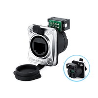 Connecteur Ethernet étanche IP67 Cnlinko 8 broches YT RJ45 personnalisé avec panneau de signalisation LED, boîtier en alliage, cuivre et laiton, certifié 1,2A