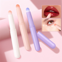 Petit pinceau à lèvres rond en poils synthétiques, poils doux, mini pinceau de maquillage, pinceau pour fard à paupières, anticernes, rouge à lèvres, manche en plastique, pinceau estompeur