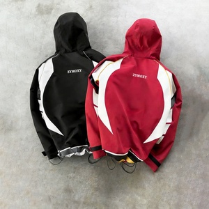 Design Custom Warm <b>Pullover</b> Hooded Oversized Waterproof Windproof Zip up <b>Jackets</b> High Quality Windbreaker <b>Jackets</b> <b>Men</b> - Product Image 2