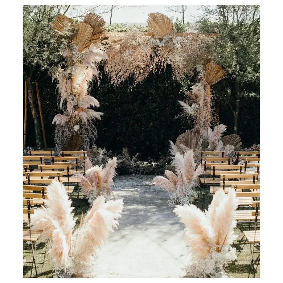 2023 Decorações do casamento suprimentos festa evento decorações do casamento real natural secas pampas grama casamento suprimentos