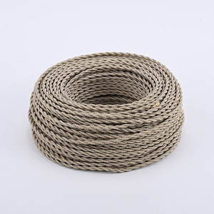 2x0, 5mm ² đèn cầu thang tủ đèn dây xoắn đôi bằng đồng nguyên chất dây nối dài dây màu nâu trắng sọc - Product Image 1