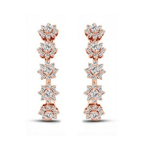 Pendientes de Aro de Diamantes Redondos de Laboratorio de Lujo de 0.99 Quilates para Mujer, Color VVS VS EF, Disponibles en Plata de Ley 925, Oro de 10 y 14 Quilates - Product Image 2