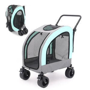 E-RIKE köpek kedi katlanır sepet kamp nefes örgü katlanabilir evcil vagon ile dönebilir tekerlekler - Product Image 2