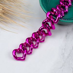 Chaîne à maillons en acrylique en forme de cœur DIY 21*19mm, accessoires <span class=keywords><strong>pour</strong></span> bracelets, boucle de chaîne en forme de cœur Mabel, ceintures de sac DIY - Product Image 6
