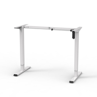 Noir gris blanc assis sur pied Table de bureau électrique réglable en hauteur ordinateur à moteur unique cadre de bureau debout pour le bureau à domicile