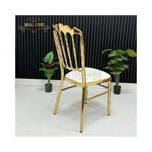 Chaise de réception dorée en métal de luxe à <span class=keywords><strong>prix</strong></span> de gros pour événements de mariage, chaise de salle à manger dorée pour événements, chaise Chiavari Napoléon pour mariage à vendre - Product Image 3