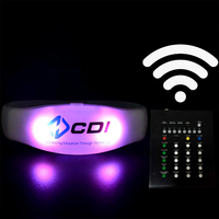 Bracelet LED interactif Longstargift 433 MHz RGB clignotant en silicone avec support de ventilateur, contrôle sans fil, logo personnalisé pour concerts et fêtes