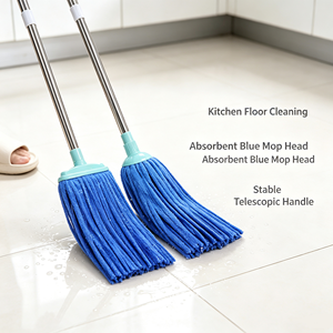 PVA Chamois Floor <b>Mop</b> Microfiber <b>Cleaning</b> <b>Mop</b> Four Side Wringing Reusable Absorbent <b>Mop</b> for Home Office - Product Image 3