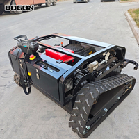 Tondeuse à gazon industrielle télécommandée sur chenilles, moteur diesel 1500W, autopropulsée, refroidissement par air forcé, bac de ramassage pour terrains en pente