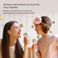 Mini machine de karaoké avec 2 micros sans fil, qualité sonore haute fidélité, enceinte portable licorne pour filles et enfants Android