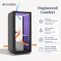 Cabine téléphonique insonorisée, Pod de bureau, Cabine acoustique, Cabine de bureau insonorisée individuelle, Modulaire personnalisable, LED, pour entrepôt et centre commercial