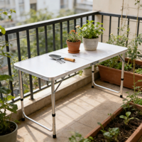 Aluminium-Legierung 8ft 7ft 6ft Klapptisch und Stühle Camping Picknick Egg Roll Modern Tragbar Outdoor Faltbar für Veranstaltungen Laptop
