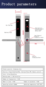 Tuya nhà thông minh wifi an ninh sinh trắc học vân tay kiểm soát truy cập kỹ thuật số bàn phím passworrd cửa xử lý điện tử Keyless khóa - Product Image 5