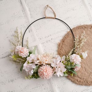 Guirlande de fleurs artificielles CallaFloral, hortensias mélangés, en mousse plastique, fil métallique, tissu, décoration murale pour mariage et maison - Product Image 3