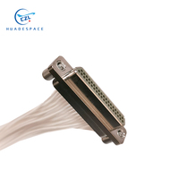 Connecteur Électrique Micro Rectangulaire Haute Densité Huadespace J30J-37TJL-500MM en Laiton Nickelé pour Prise