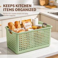 Panier de rangement en plastique PP multi-couleurs et multi-tailles, bac de rangement pour bureau, collations, jouets, articles divers, empilable, creux, durable, facile à nettoyer