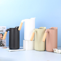 Poignée en bois Style Fabricant Thermos Double Paroi Verre Pichet À Vide Glace Boissons Thé Cafetière Fiole À Vide